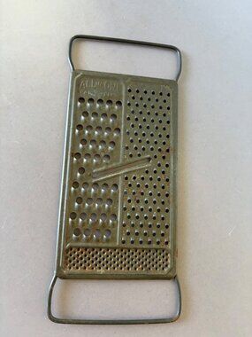 Vintage All-In-One Metal Grater With Handles Rustic Kitchen Decor 10" Length